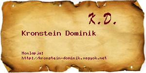 Kronstein Dominik névjegykártya